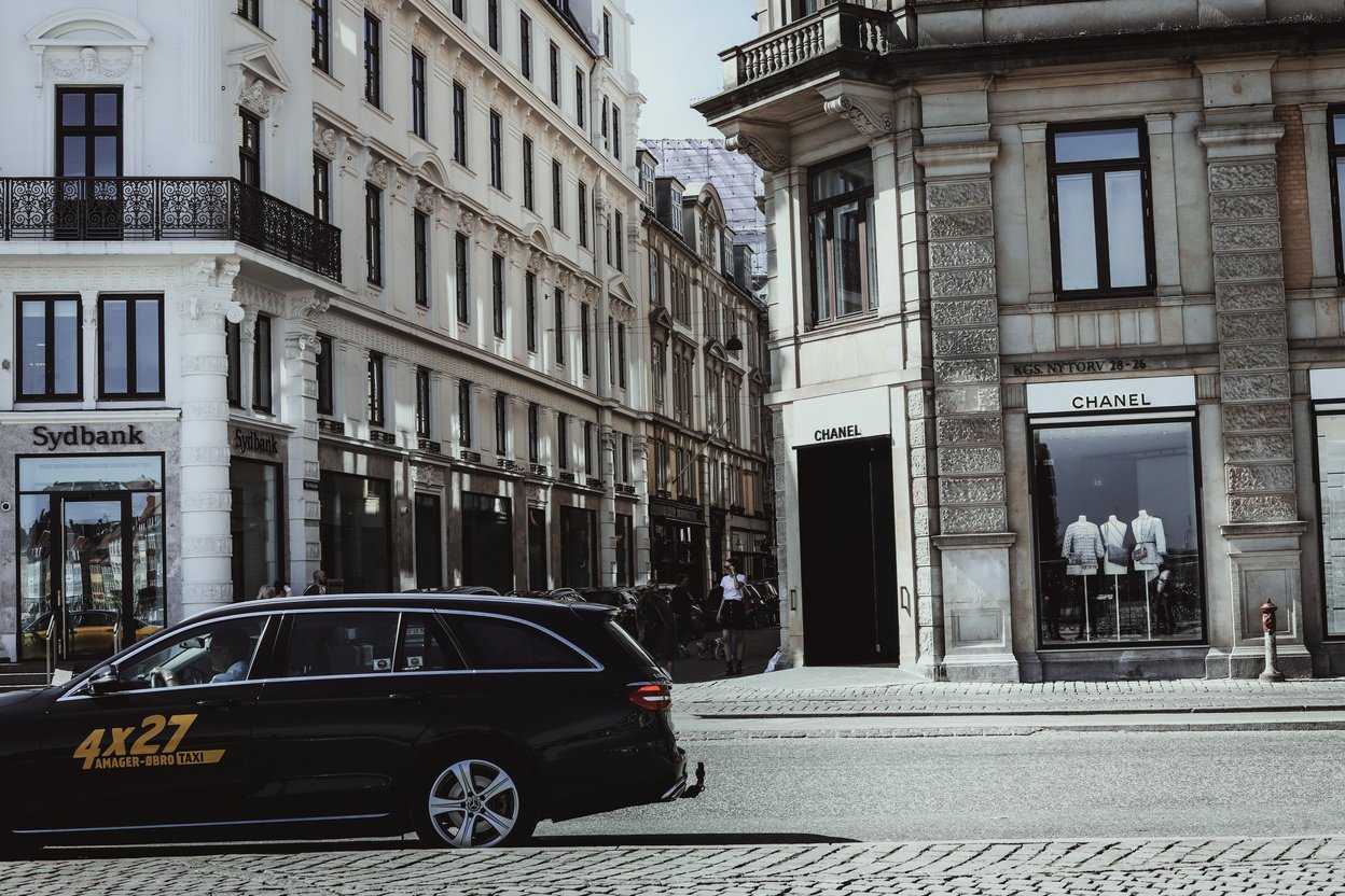 A Chanel Store Beside Sydbank in Copenhagen, Denmark